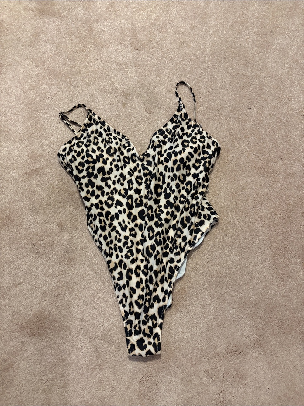 3 One-Piece Swimsuits Bundle — Black, White & Leopard - Picture 6 of 7
